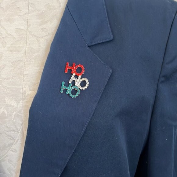 Vintage 90’s Hand Painted Christmas Blazer Jacket Ugly Christmas Sweater - Picture 3 of 9